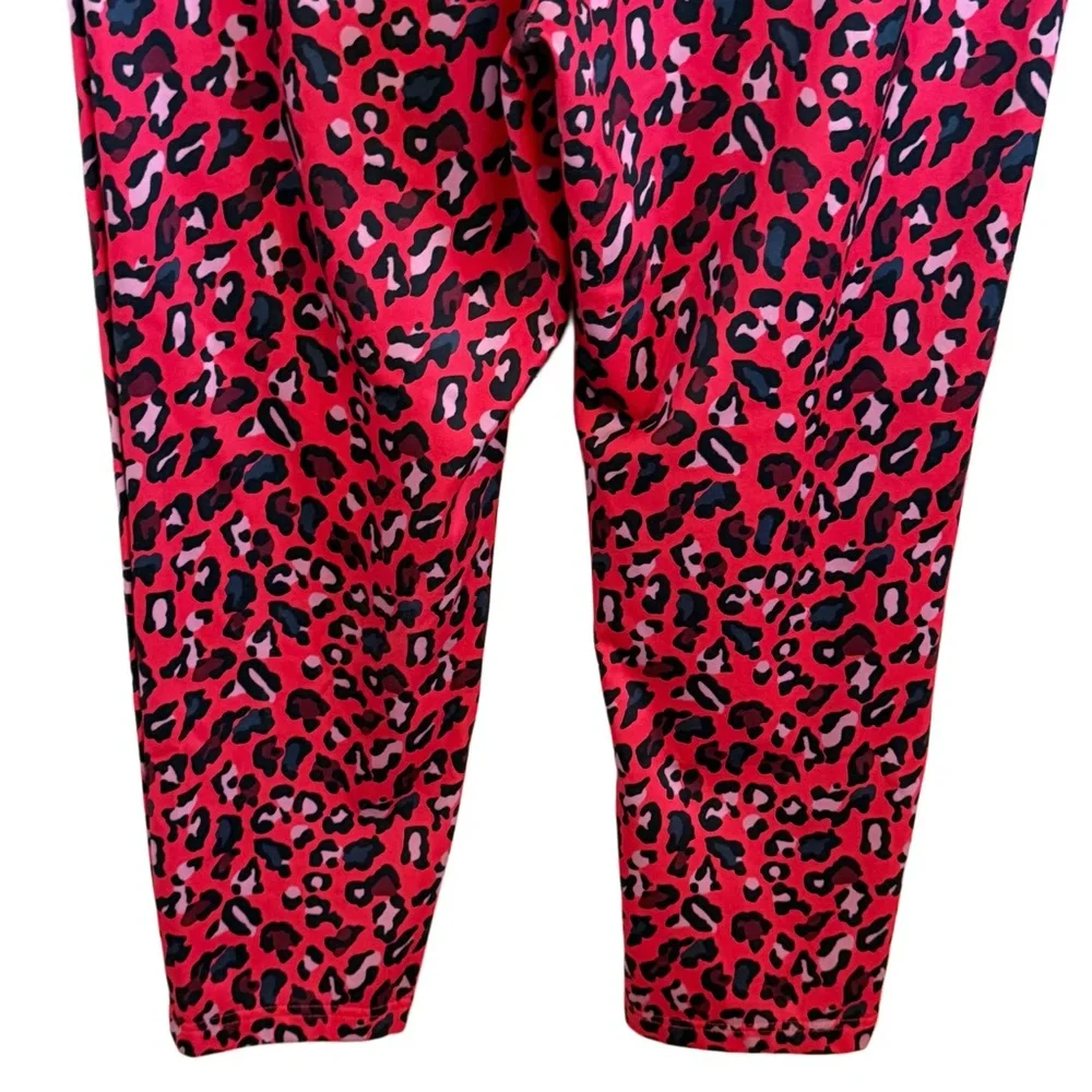Juicy Couture Black Label Red Leopard Print Lounge Sweatpants Y2K Vibes Large